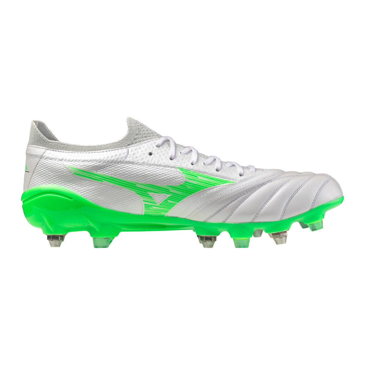 Mizuno Morelia Neo IV Beta Elite Mix Rugby Boots – White/Green
